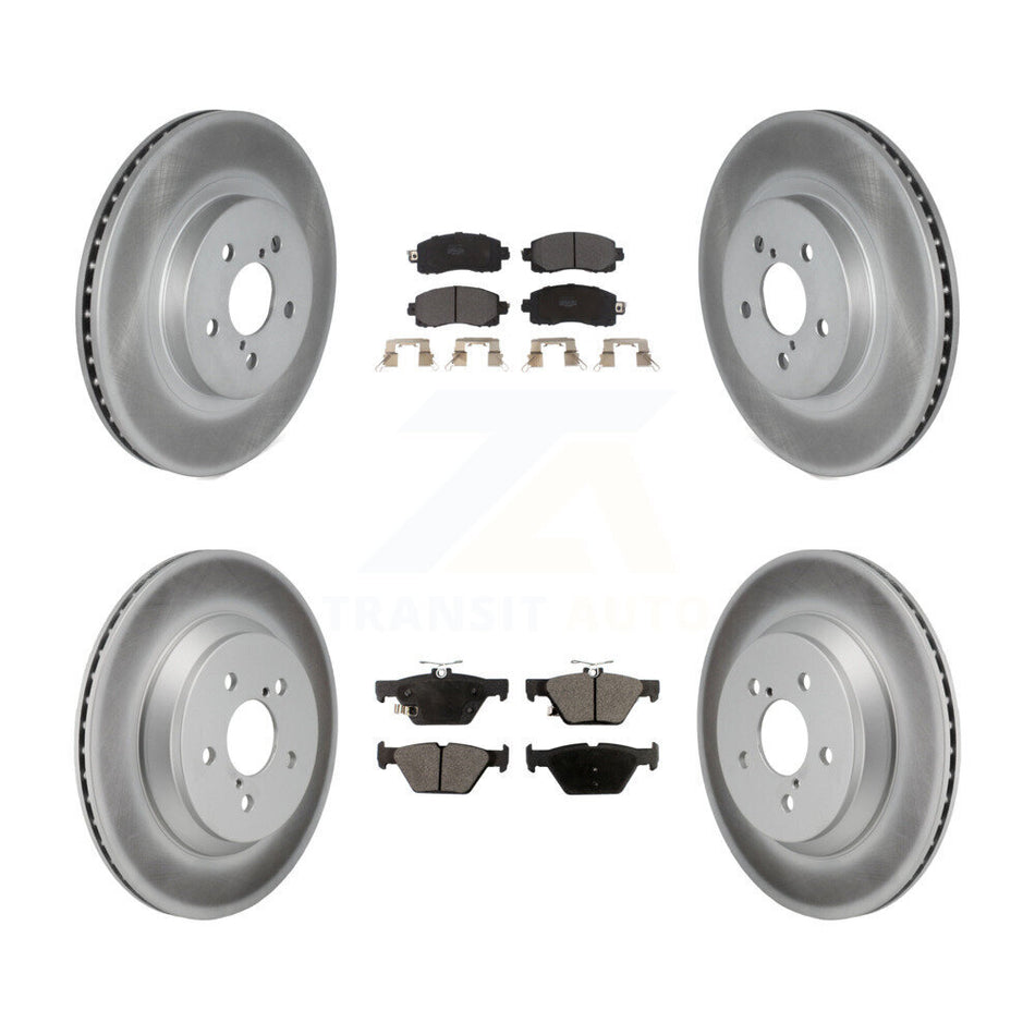 Front Rear Coated Disc Brake Rotors And Semi-Metallic Pads Kit For Subaru Crosstrek KGF-103094
