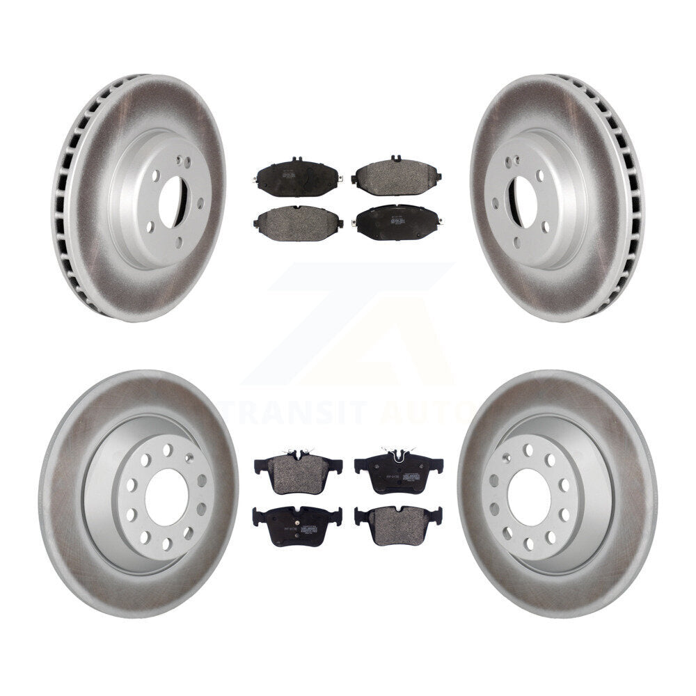 Front Rear Coated Disc Brake Rotors And Semi-Metallic Pads Kit For Mercedes-Benz C300 KGF-103097