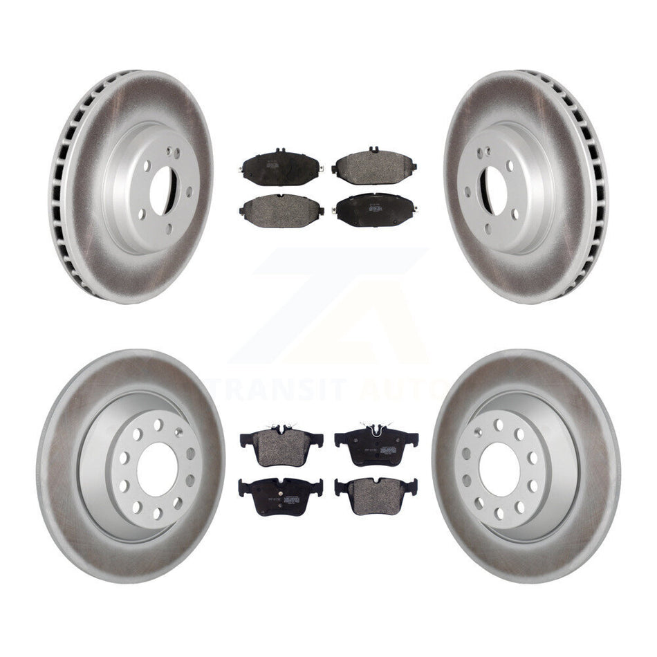 Front Rear Coated Disc Brake Rotors And Semi-Metallic Pads Kit For Mercedes-Benz C300 KGF-103097