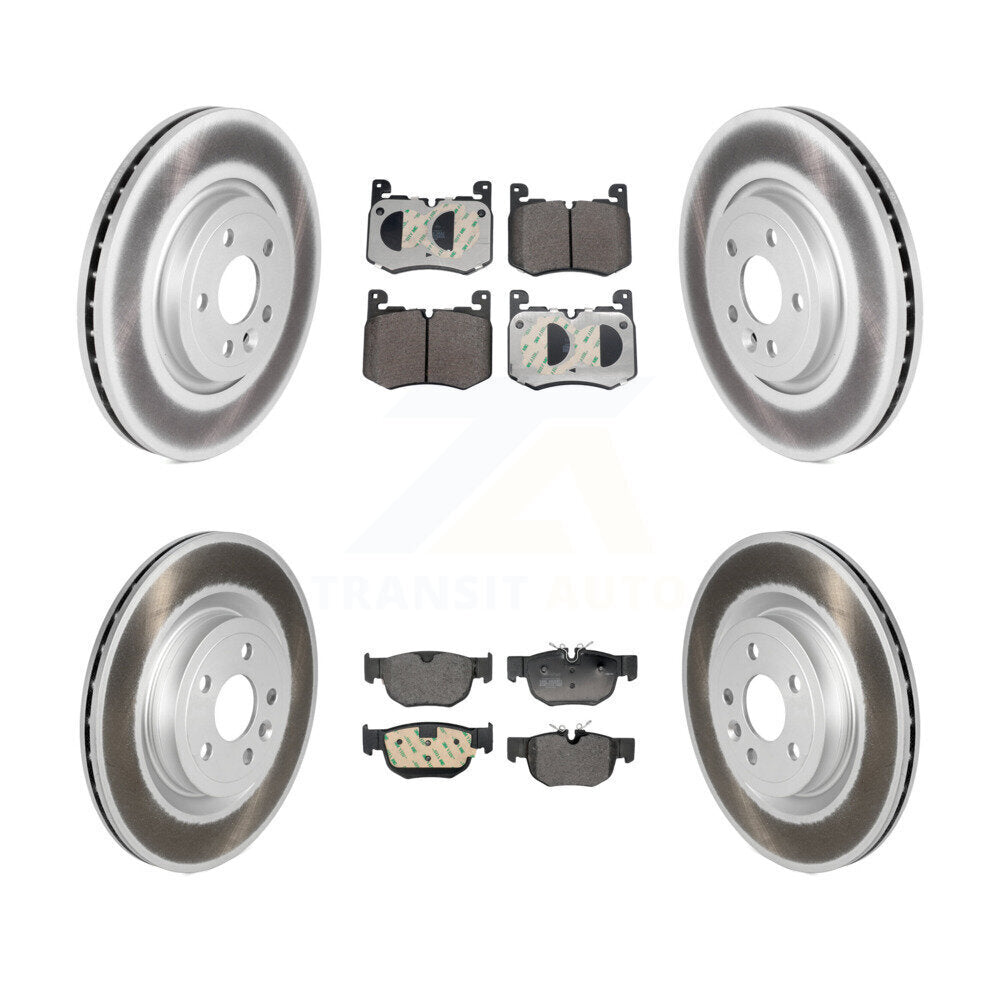 Front Rear Coated Disc Brake Rotors And Semi-Metallic Pads Kit For Jaguar F-Pace KGF-103102
