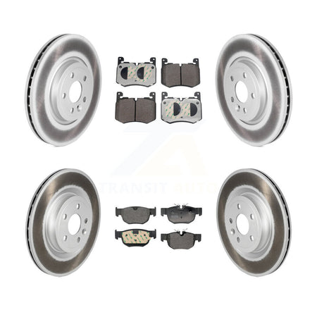 Front Rear Coated Disc Brake Rotors And Semi-Metallic Pads Kit For Jaguar F-Pace KGF-103102