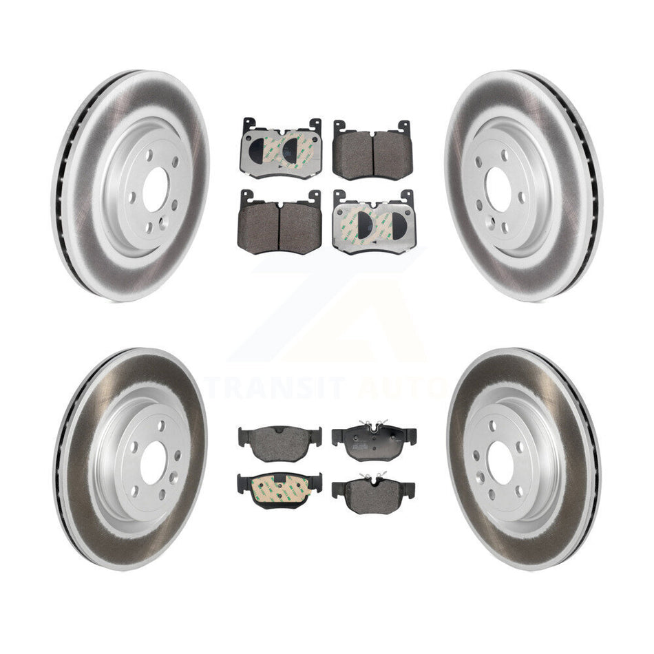 Front Rear Coated Disc Brake Rotors And Semi-Metallic Pads Kit For Jaguar F-Pace KGF-103102