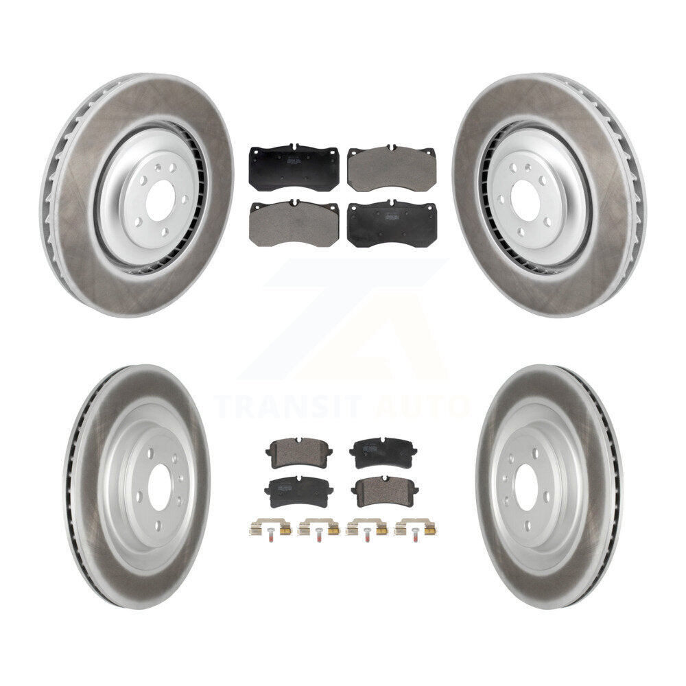 Front Rear Coated Disc Brake Rotors And Semi-Metallic Pads Kit For Audi S8 S7 KGF-103106