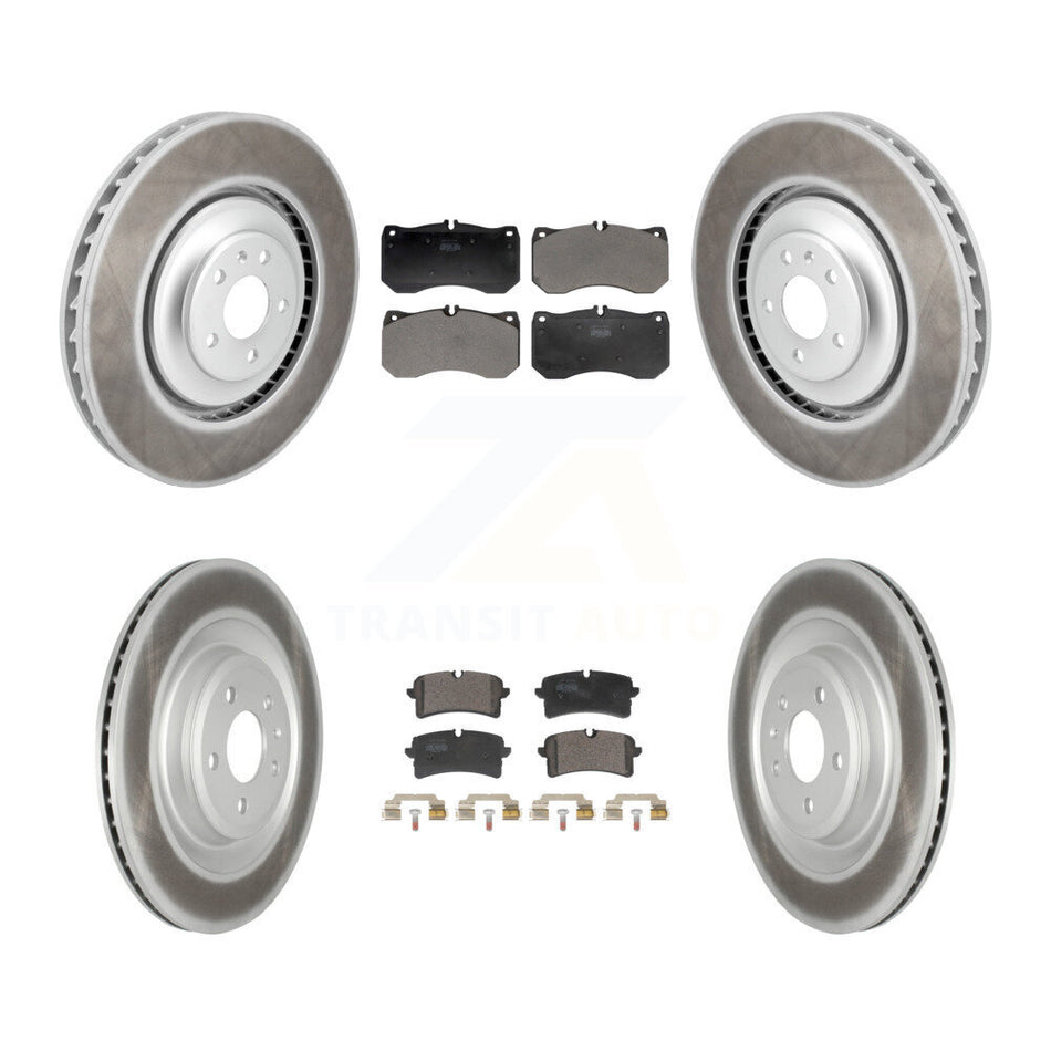 Front Rear Coated Disc Brake Rotors And Semi-Metallic Pads Kit For Audi S8 S7 KGF-103106