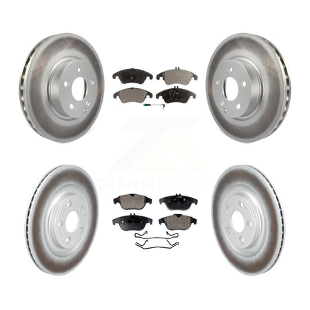 Front Rear Coated Disc Brake Rotors And Semi-Metallic Pads Kit For Mercedes-Benz E400 KGF-103107