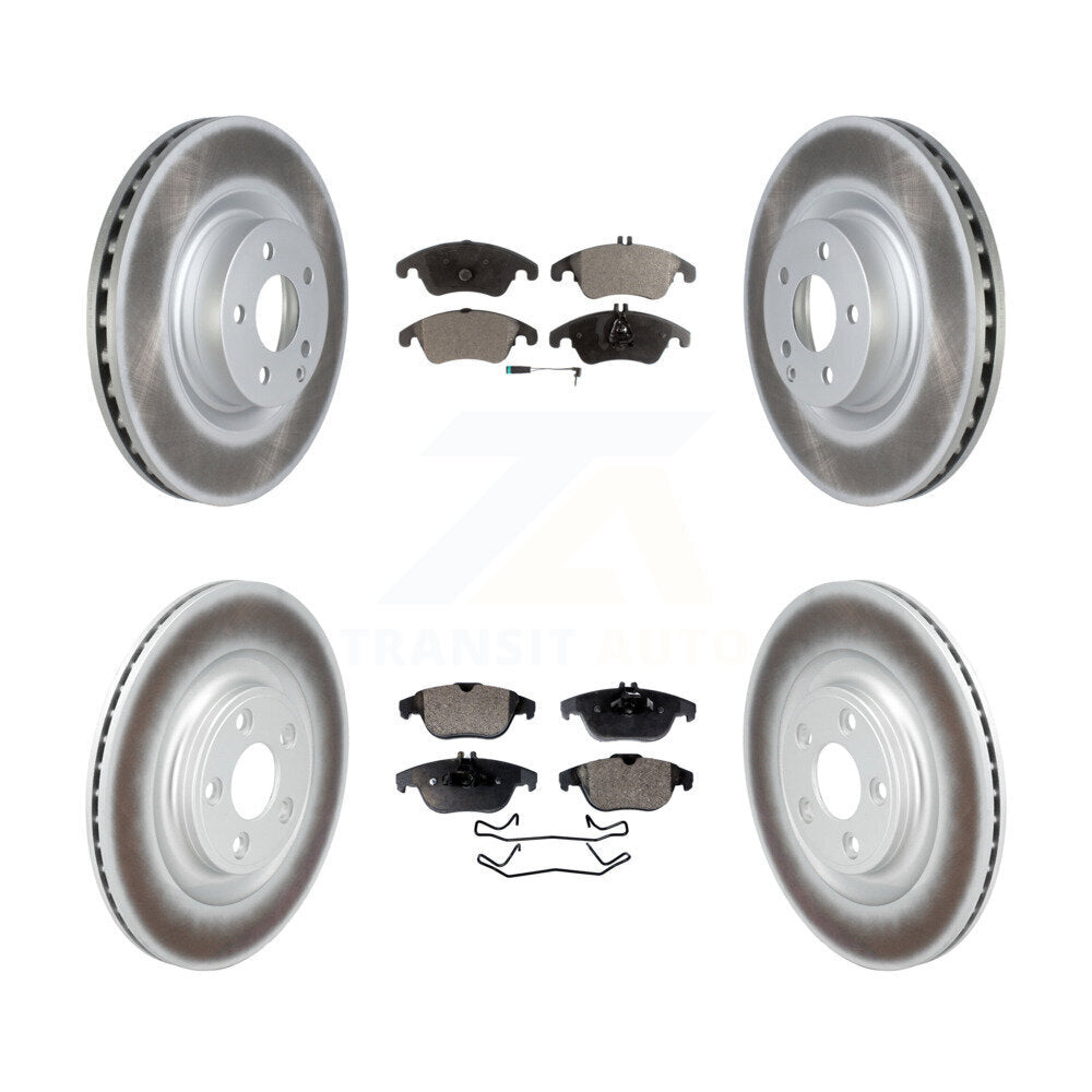 Front Rear Coated Disc Brake Rotors And Semi-Metallic Pads Kit For Mercedes-Benz E400 KGF-103109