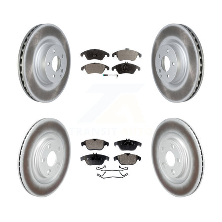 Front Rear Coated Disc Brake Rotors And Semi-Metallic Pads Kit For Mercedes-Benz E400 KGF-103109