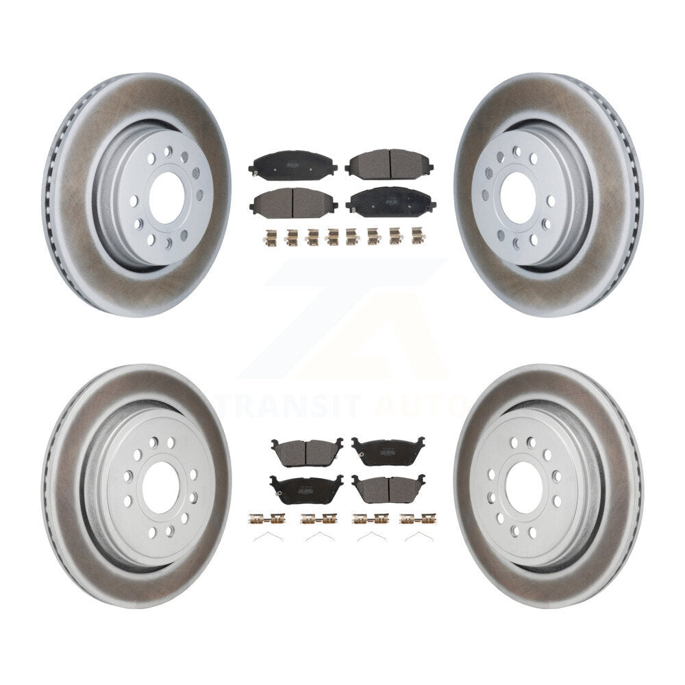 Front Rear Coat Disc Brake Rotor Semi-Metallic Pad Kit For Ram 1500 Jeep Wagoneer Grand L KGF-103112