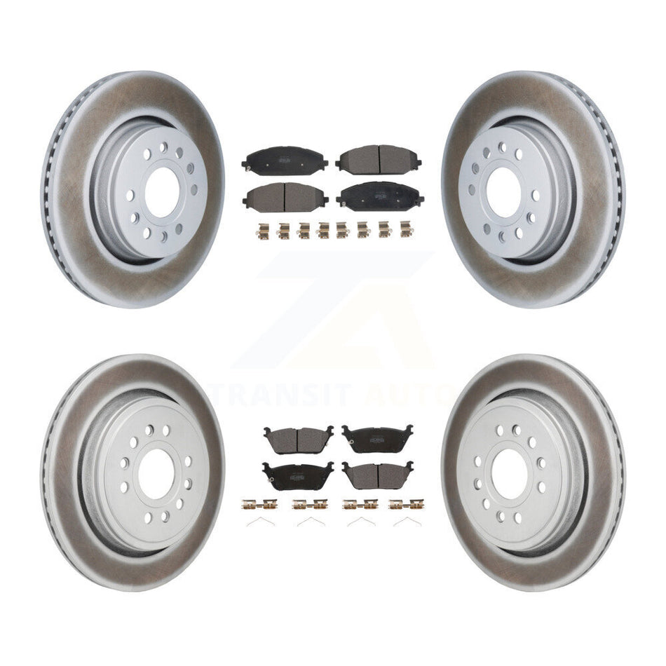 Front Rear Coat Disc Brake Rotor Semi-Metallic Pad Kit For Ram 1500 Jeep Wagoneer Grand L KGF-103112