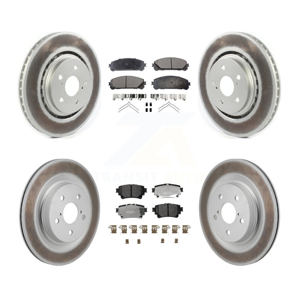 Front Rear Coated Brake Rotor & Semi-Metallic Pad Kit For Lexus NX350h NX350 NX250 Toyota KGF-103117
