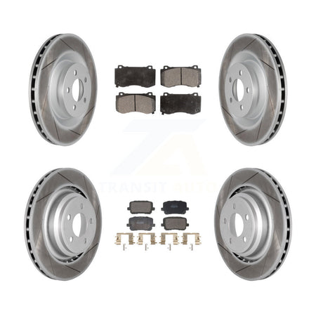Front Rear Coated Disc Brake Rotors And Semi-Metallic Pads Kit For Dodge Charger KGF-103120