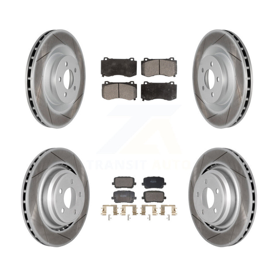 Front Rear Coated Disc Brake Rotors And Semi-Metallic Pads Kit For Dodge Charger KGF-103120