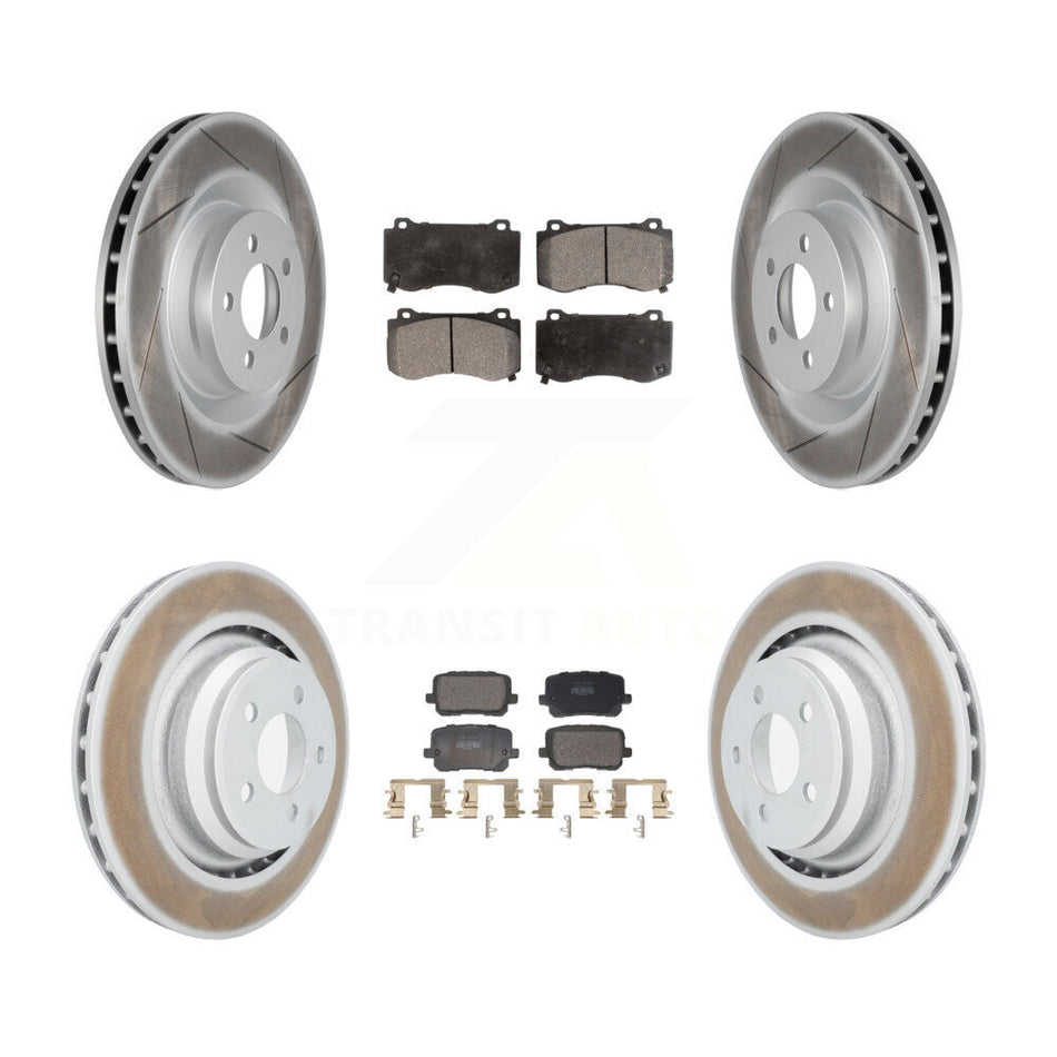 Front Rear Coated Disc Brake Rotors And Semi-Metallic Pads Kit For Dodge Charger KGF-103121