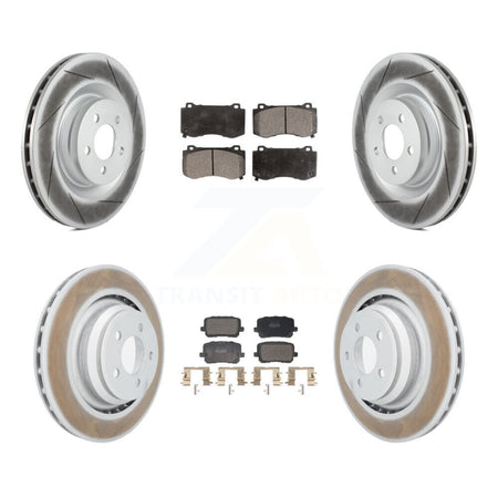 Front Rear Coated Disc Brake Rotors And Semi-Metallic Pads Kit For Dodge Charger KGF-103123