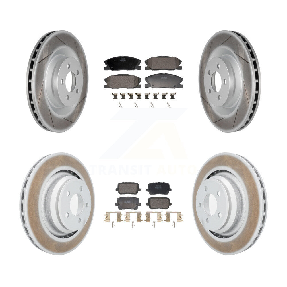 Front Rear Coated Disc Brake Rotors And Semi-Metallic Pads Kit For Dodge Charger KGF-103125