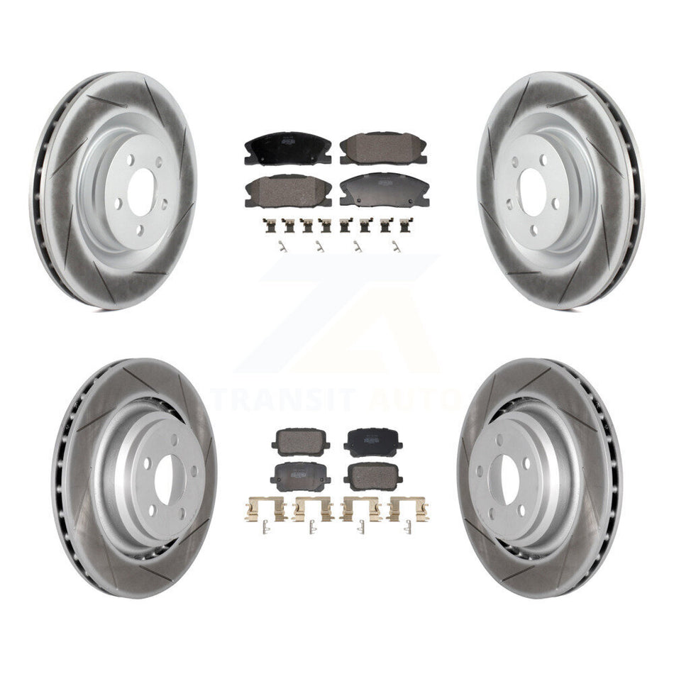 Front Rear Coated Disc Brake Rotors And Semi-Metallic Pads Kit For Dodge Charger KGF-103126