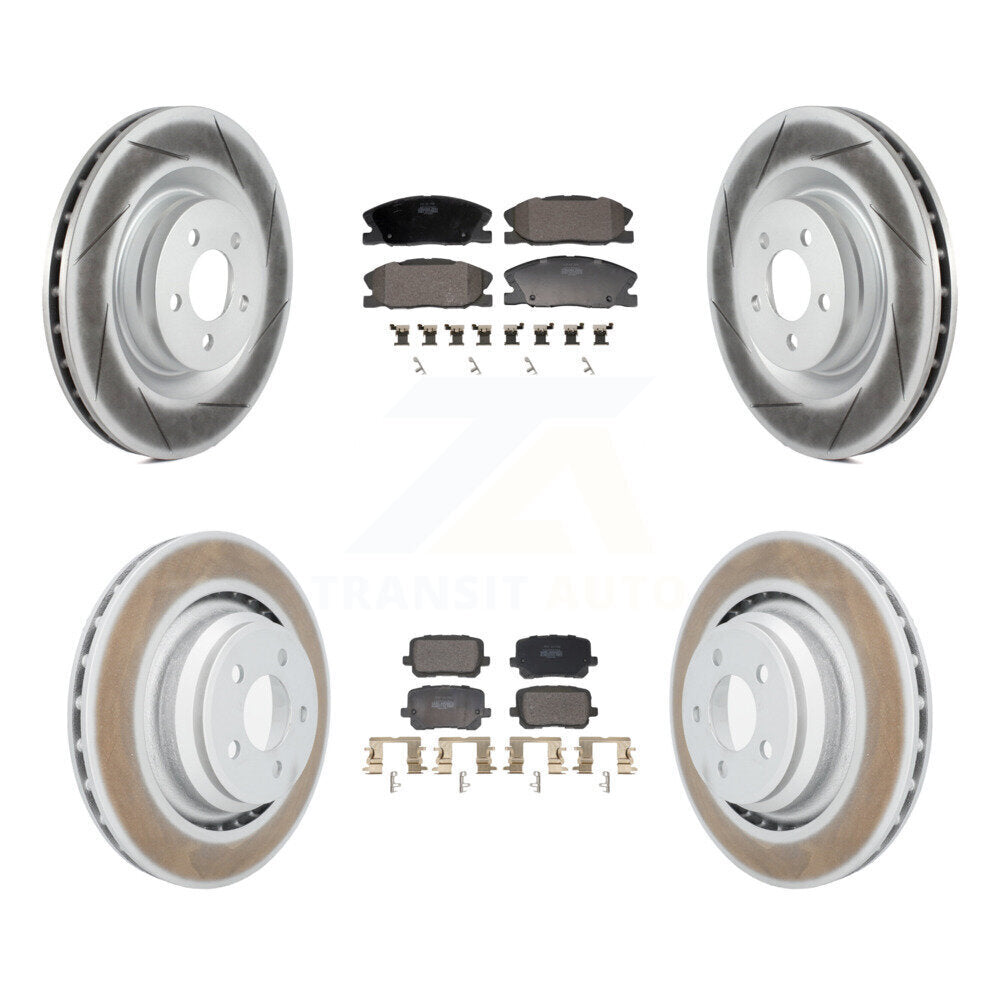 Front Rear Coated Disc Brake Rotors And Semi-Metallic Pads Kit For Dodge Charger KGF-103127