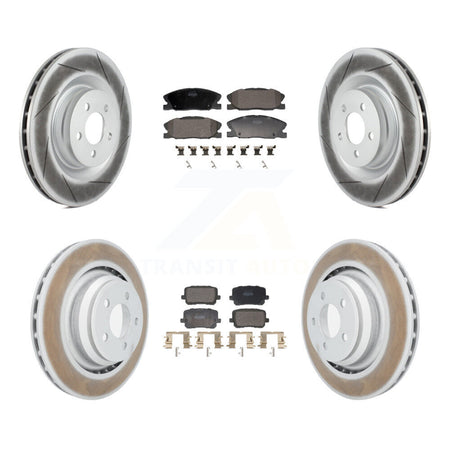 Front Rear Coated Disc Brake Rotors And Semi-Metallic Pads Kit For Dodge Charger KGF-103127