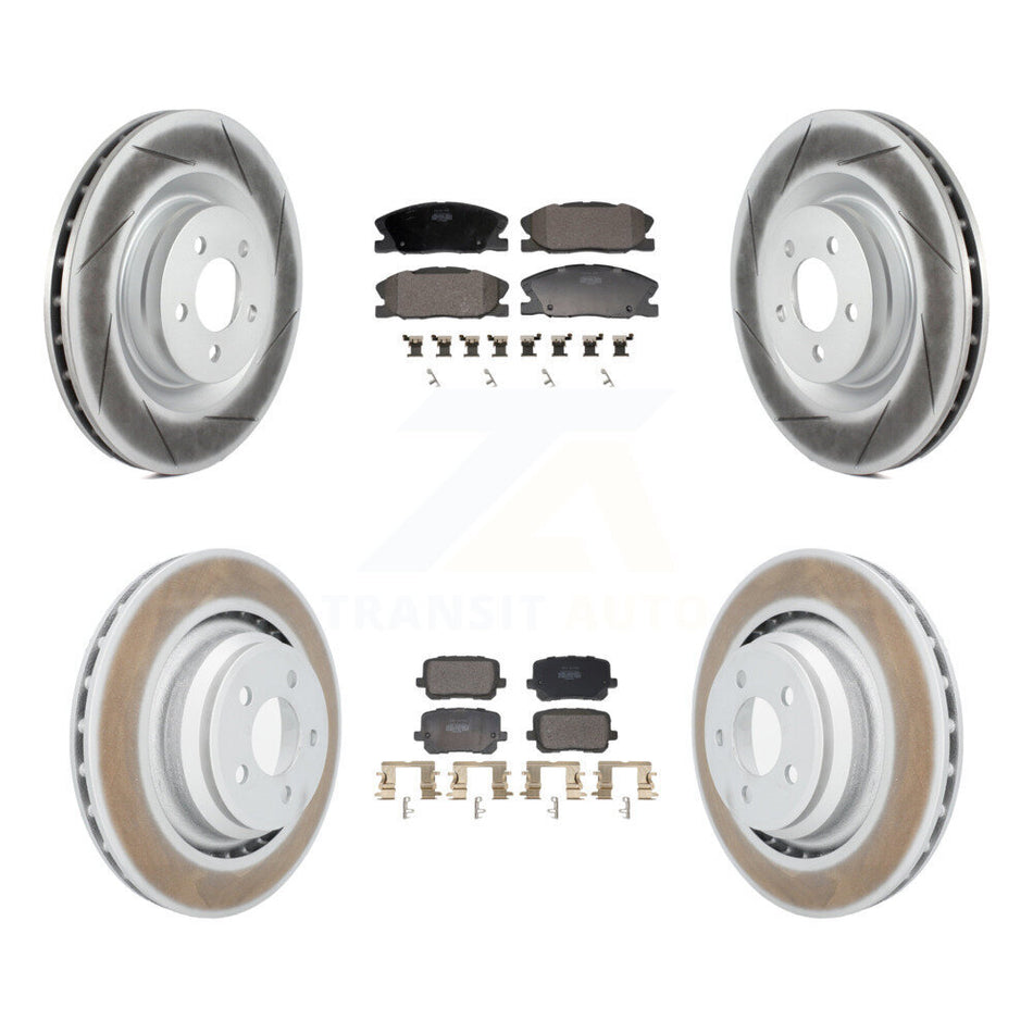 Front Rear Coated Disc Brake Rotors And Semi-Metallic Pads Kit For Dodge Charger KGF-103127