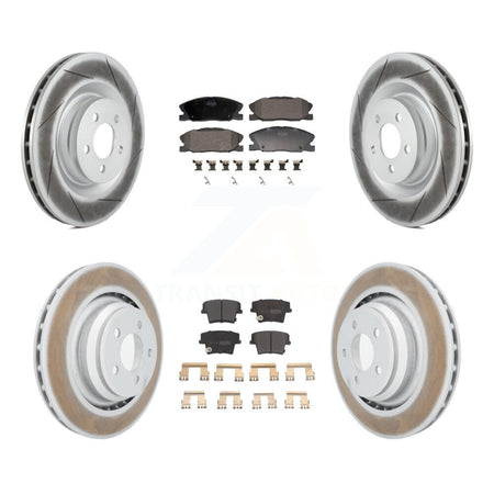 Front Rear Coated Disc Brake Rotors And Semi-Metallic Pads Kit For Dodge Charger KGF-103135