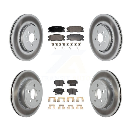 Front Rear Coated Brake Rotor Semi-Metallic Pad Kit For 17-18 Dodge Charger RWD with 5.7L KGF-103140