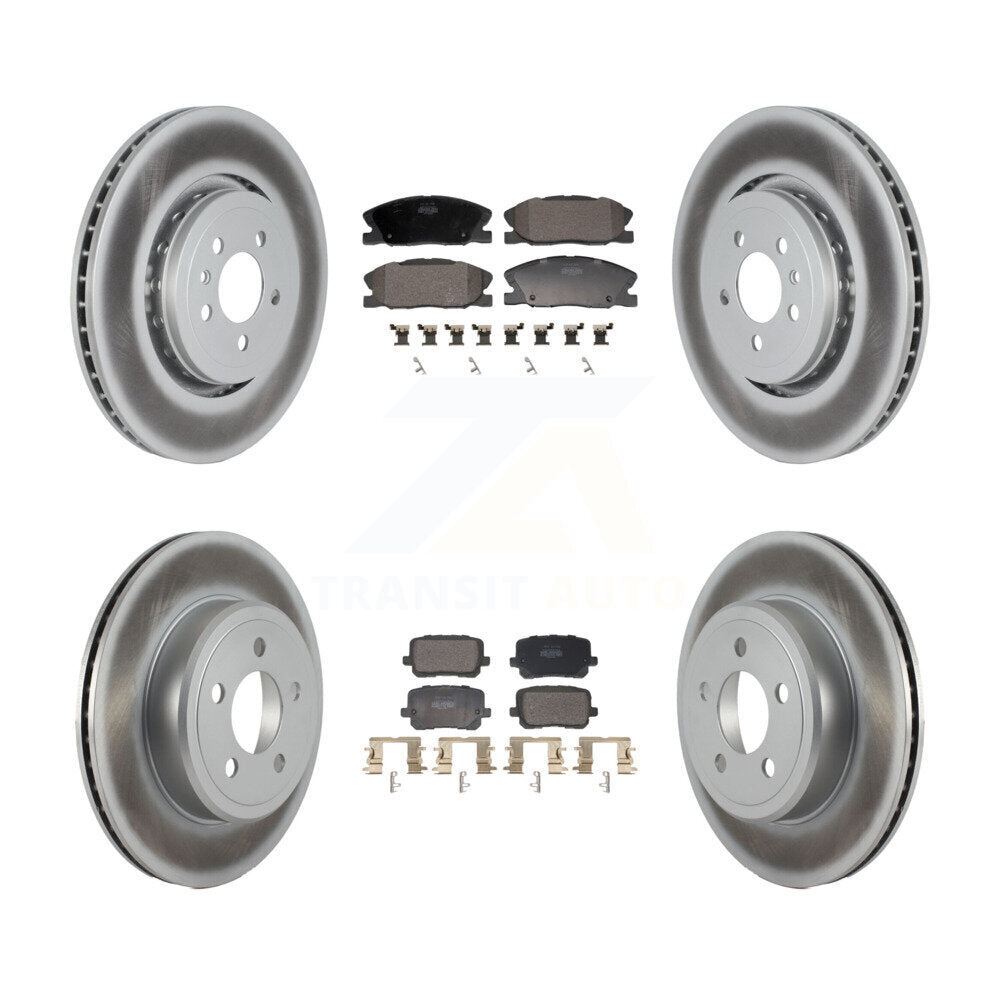 Front Rear Coated Brake Rotor Semi-Metallic Pad Kit For 17-18 Dodge Charger RWD with 5.7L KGF-103141