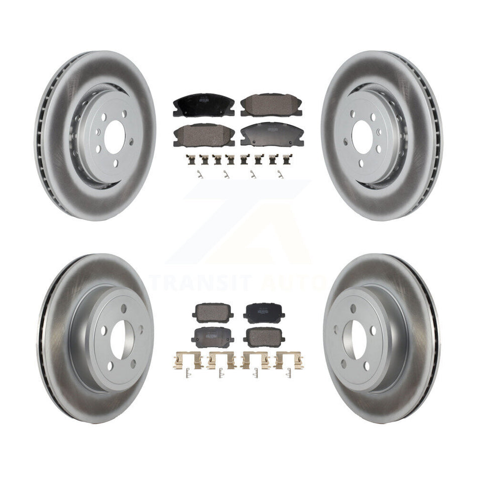 Front Rear Coated Brake Rotor Semi-Metallic Pad Kit For 17-18 Dodge Charger RWD with 5.7L KGF-103141