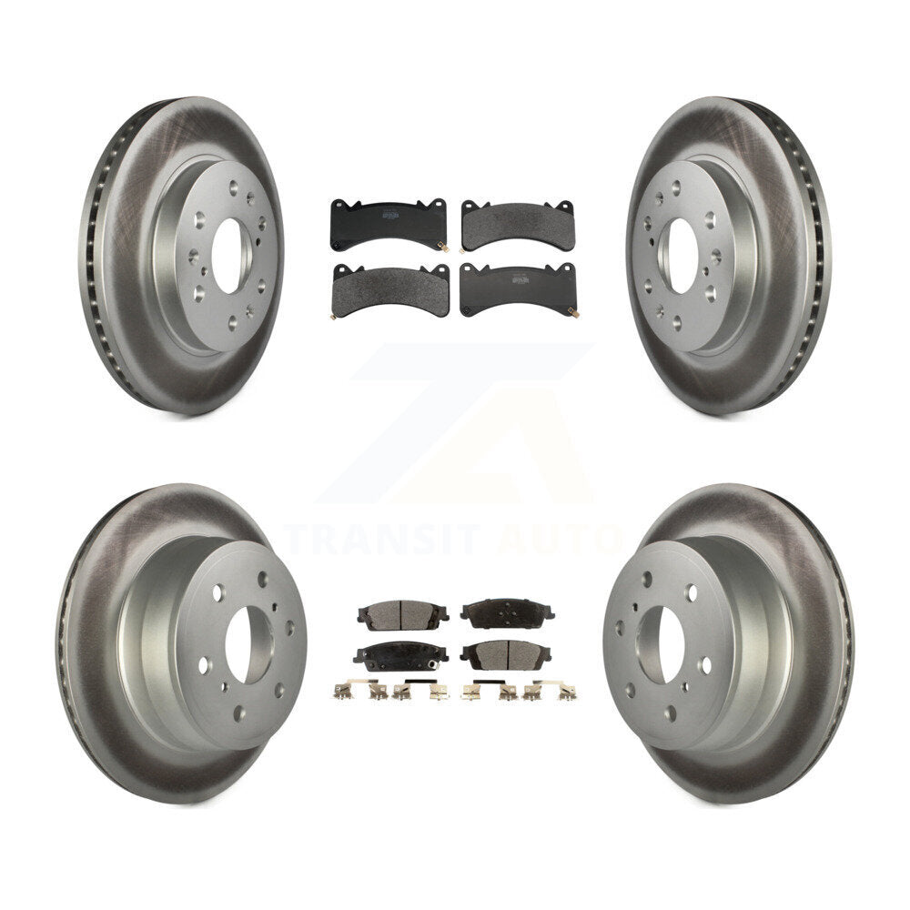 Front Rear Coat Brake Rotor Semi-Metallic Pad Kit For GMC Sierra 1500 Chevrolet Silverado KGF-103143