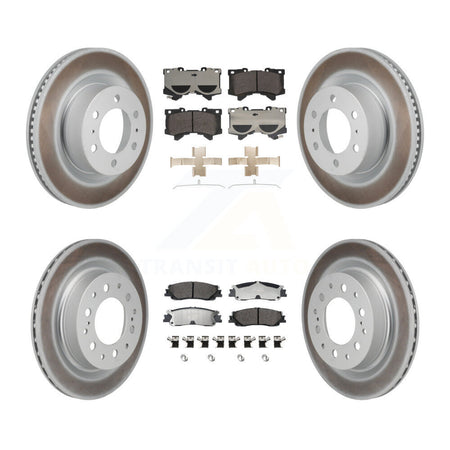 Front Rear Coated Brake Rotor Semi-Metallic Pad Kit For Toyota Tundra Sequoia Lexus LX600 KGF-103149