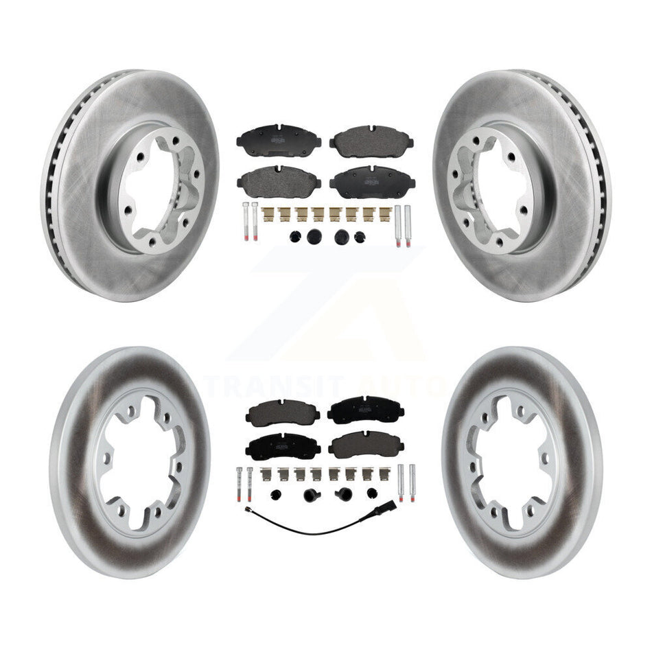 Front Rear Coat Brake Rotors Semi-Metallic Pad Kit For Ford Transit-350 With 6 Lug Wheels KGF-103152