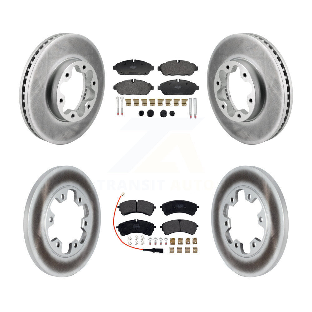 Front Rear Coated Brake Rotors Semi-Metallic Pad Kit For Ford Transit-250 Transit-150 AWD KGF-103153