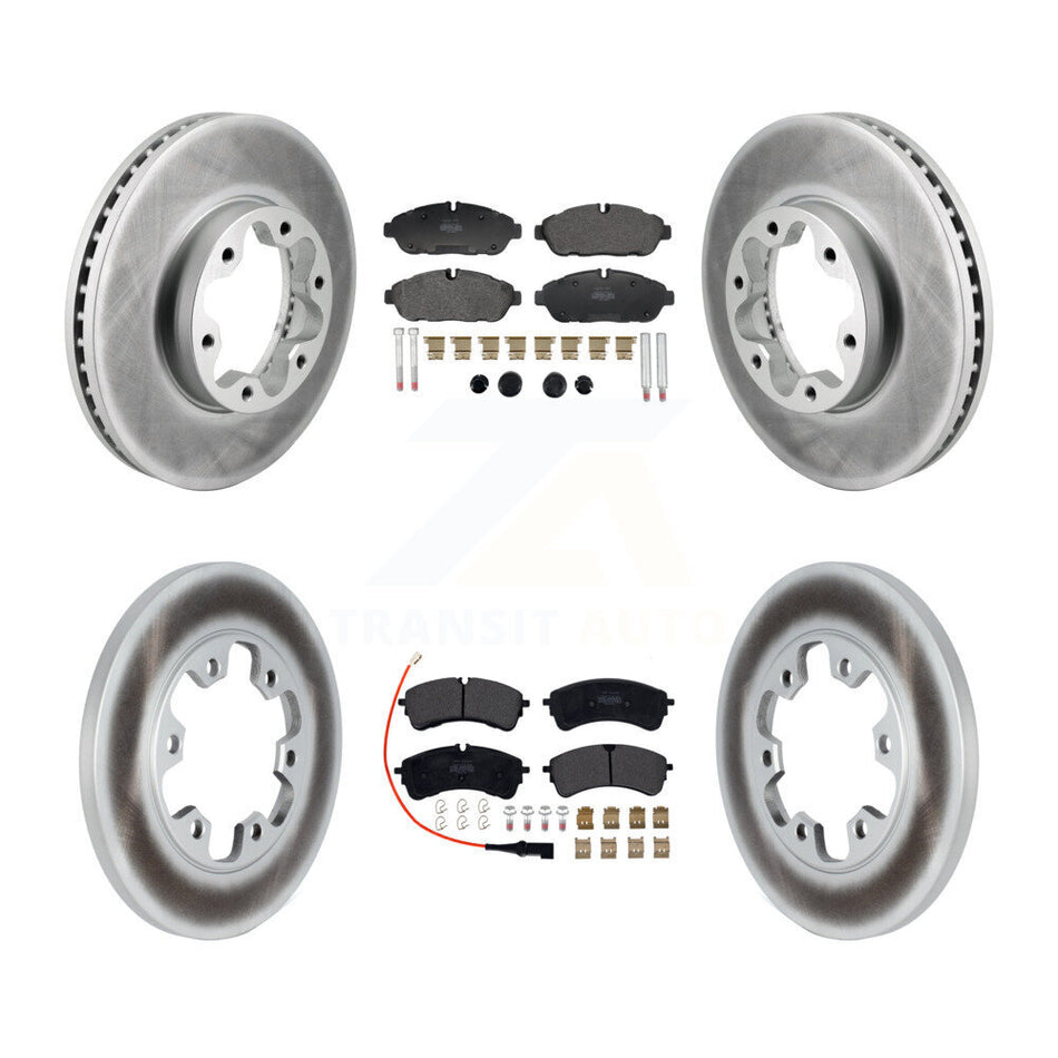 Front Rear Coated Brake Rotors Semi-Metallic Pad Kit For Ford Transit-250 Transit-150 AWD KGF-103153