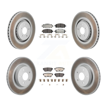 Front Rear Coated Brake Rotors Semi-Metallic Pad Kit For Mitsubishi Outlander Nissan QX60 KGF-103154