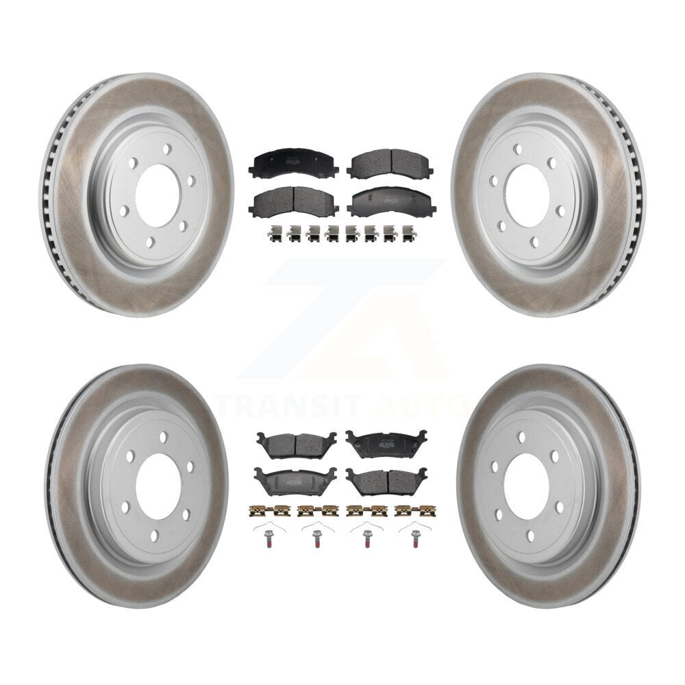 Front Rear Coat Disc Brake Rotors Semi-Metallic Pad Kit For Ford F-150 Expedition Lincoln KGF-103157
