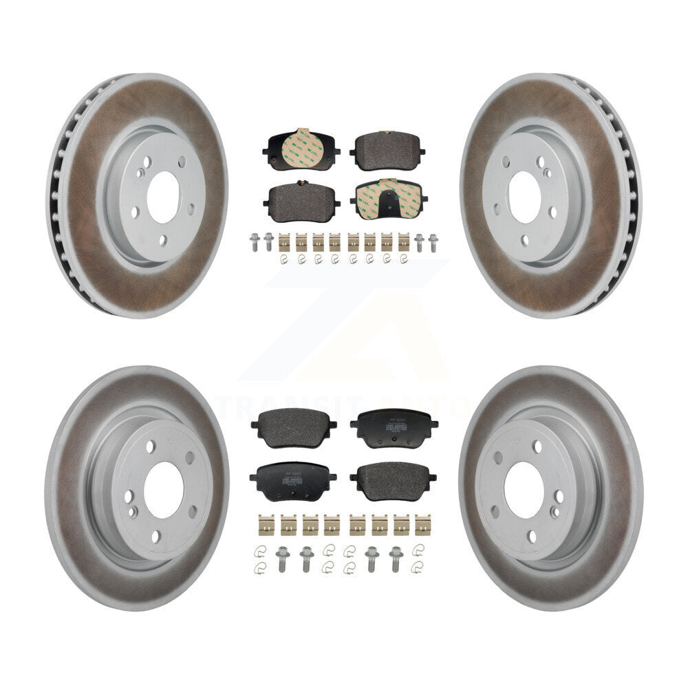 Front Rear Coated Disc Brake Rotors & Semi-Metallic Pad Kit For Mercedes-Benz A220 CLA250 KGF-103166