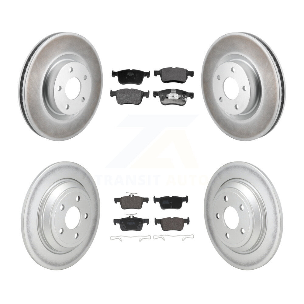 Front Rear Coated Brake Rotors Semi-Metallic Pad Kit For Ford Escape Bronco Sport Lincoln KGF-103171