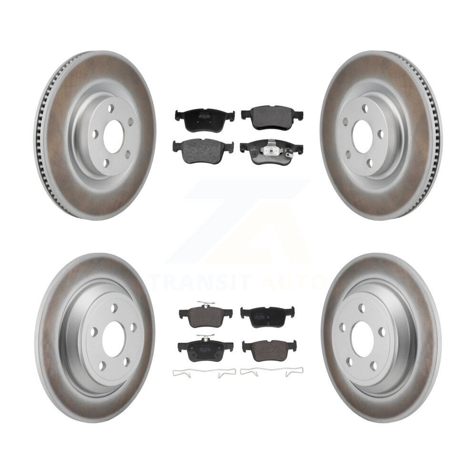Front Rear Coated Disc Brake Rotors And Semi-Metallic Pad Kit For 2022-2023 Ford Maverick KGF-103172
