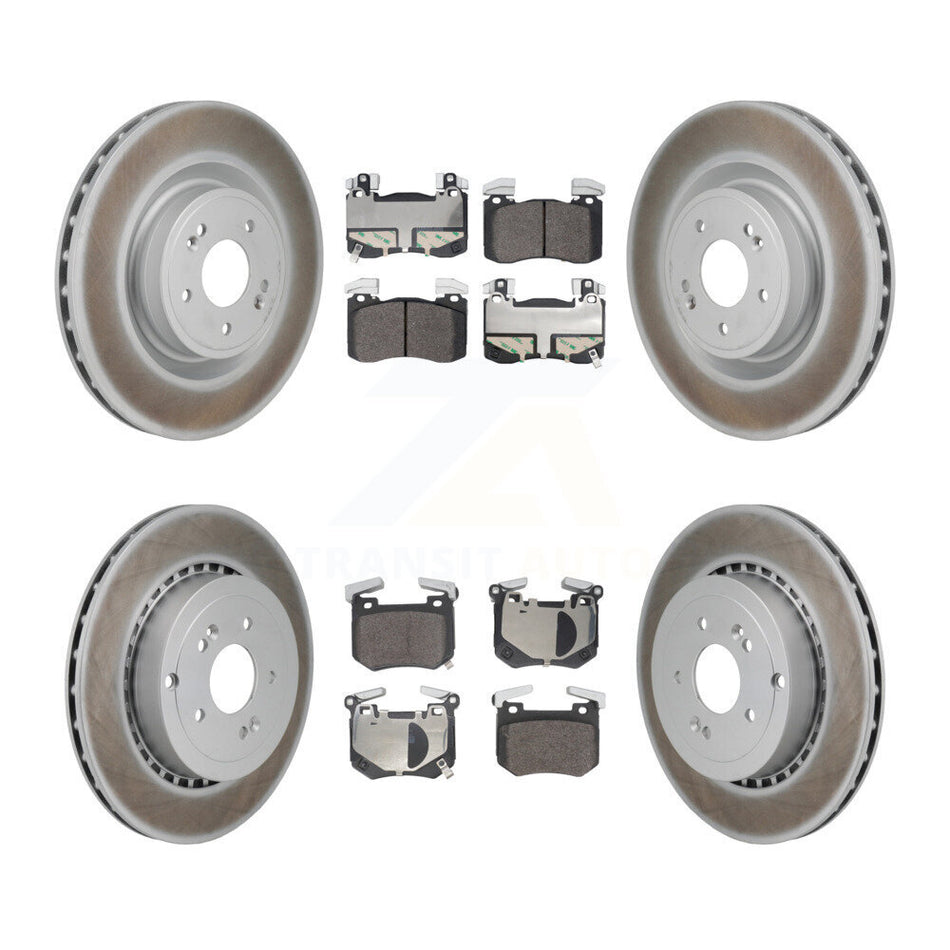 Front Rear Coated Disc Brake Rotors And Semi-Metallic Pad Kit For Kia Stinger Genesis G70 KGF-103173