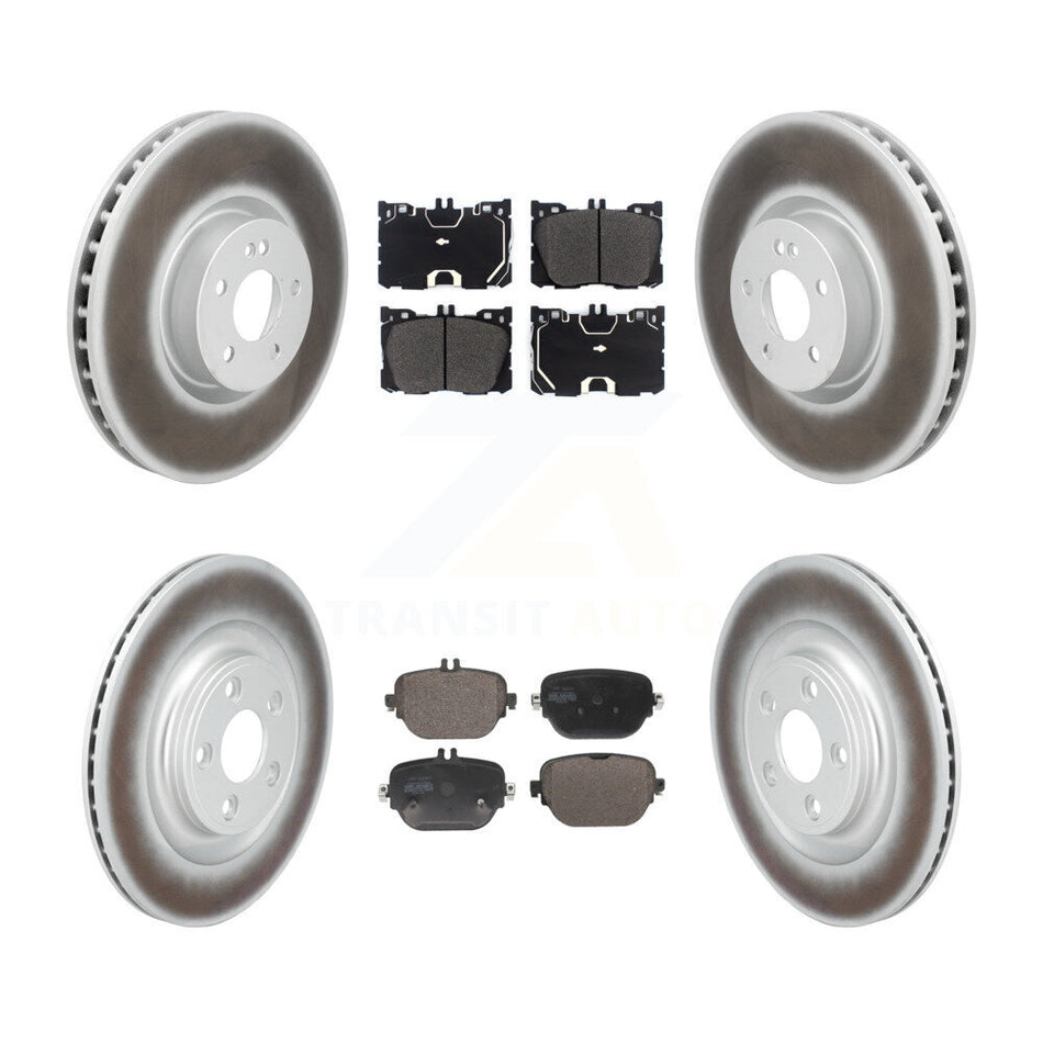 Front Rear Coated Brake Rotor & Semi-Metallic Pad Kit For Mercedes-Benz E400 E450 E43 AMG KGF-103176