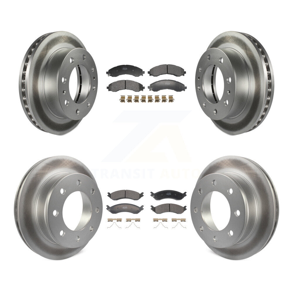 Front Rear Coated Brake Rotor Semi-Metallic Pad Kit For GMC Savana 2500 Chevrolet Express KGF-103185