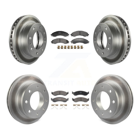 Front Rear Coated Brake Rotor Semi-Metallic Pad Kit For GMC Savana 2500 Chevrolet Express KGF-103185