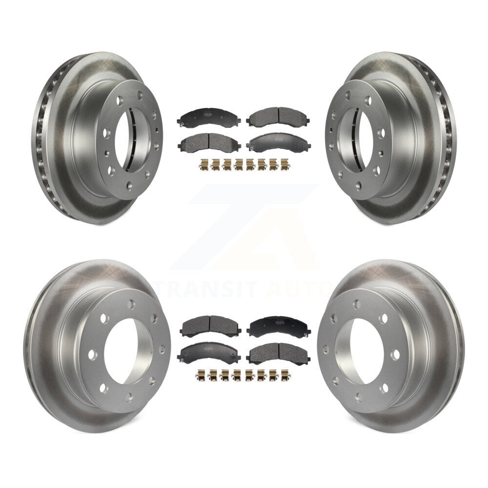 Front Rear Coated Brake Rotor Semi-Metallic Pad Kit For GMC Savana 2500 Chevrolet Express KGF-103186