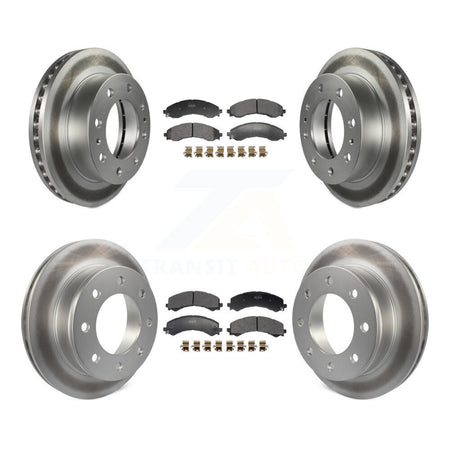 Front Rear Coated Brake Rotor Semi-Metallic Pad Kit For GMC Savana 2500 Chevrolet Express KGF-103186