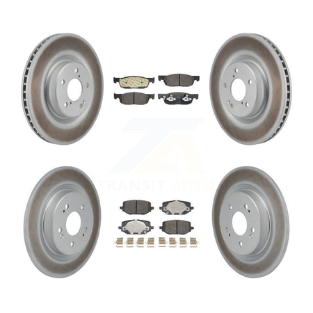 Front Rear Coated Disc Brake Rotor And Semi-Metallic Pad Kit For 2022-2023 Acura MDX 3.5L KGF-103187