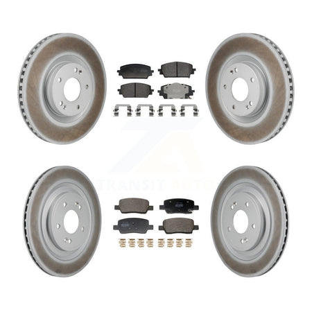 Front Rear Coated Disc Brake Rotor Semi-Metallic Pad Kit For Hyundai Santa Fe Kia Sorento KGF-103189