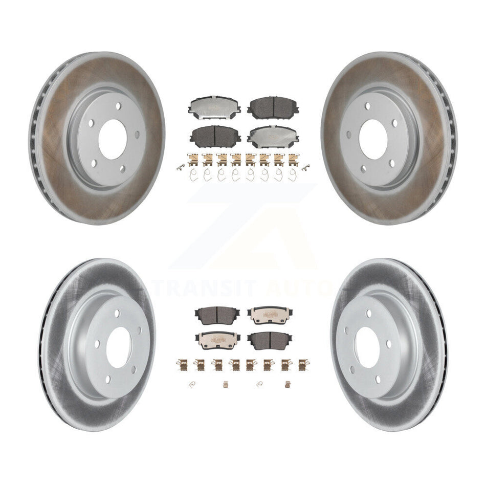 Front Rear Coated Disc Brake Rotors And Semi-Metallic Pads Kit For Nissan Rogue KGF-103192
