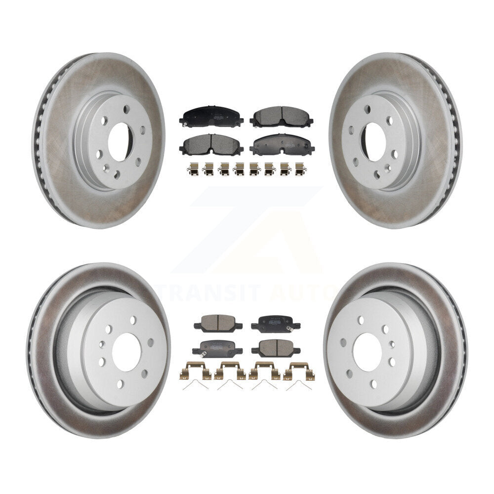 Front Rear Coat Disc Brake Rotors Semi-Metallic Pad Kit For Chevrolet Colorado GMC Canyon KGF-103193