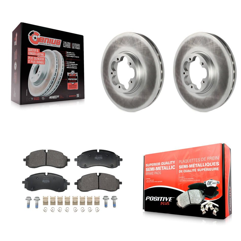 Front Coated Brake Rotor Semi-Metallic Pad Kit For Ford Transit-250 Transit-350 E-Transit KGF-103231