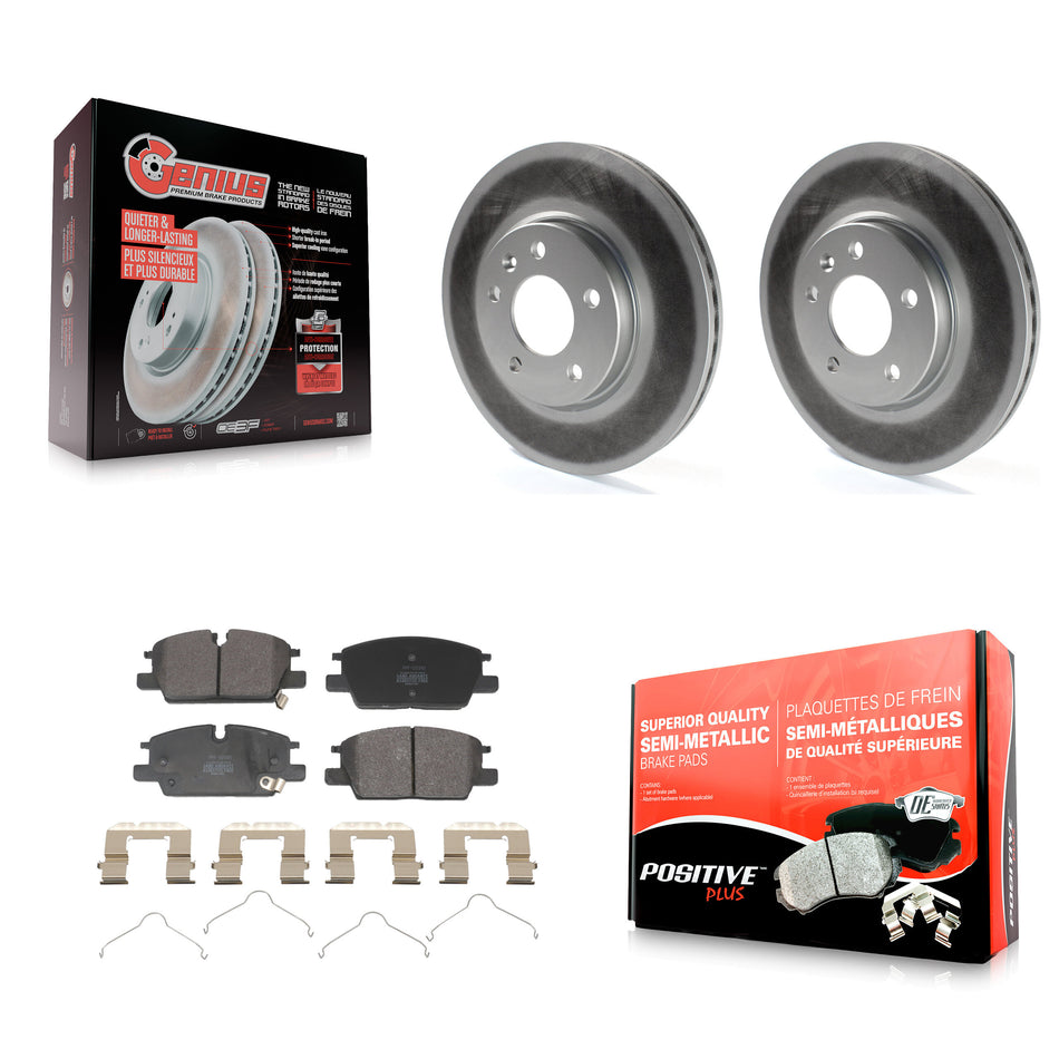 Front Coated Brake Rotor & Semi-Metallic Pad Kit For Chevrolet Equinox GMC Terrain Malibu KGF-103239