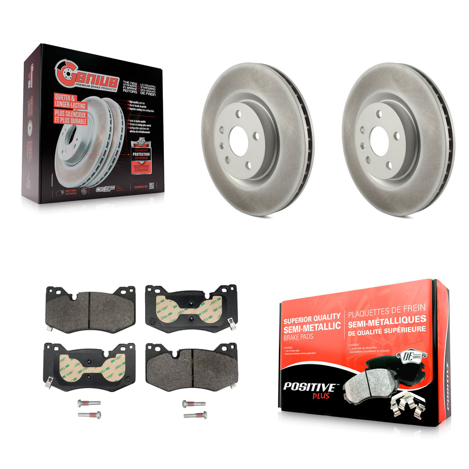 Front Coated Disc Brake Rotors And Semi-Metallic Pads Kit For Chevrolet Corvette KGF-103243